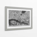 Mapa vintage gris del centro de Hamburg, Alemania - Rosana Laiz Blursbyai | Cuadro decorativo de Canvas Lab