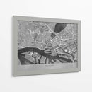 Mapa vintage gris del centro de Hamburg, Alemania - Rosana Laiz Blursbyai | Cuadro decorativo de Canvas Lab