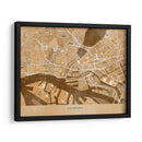Mapa vintage sepia del centro de Hamburg, Alemania - Rosana Laiz Blursbyai | Cuadro decorativo de Canvas Lab