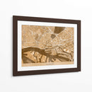 Mapa vintage sepia del centro de Hamburg, Alemania - Rosana Laiz Blursbyai | Cuadro decorativo de Canvas Lab