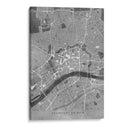 Mapa vintage gris del centro de Frankfurt Alemania - Rosana Laiz Blursbyai | Cuadro decorativo de Canvas Lab