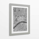 Mapa vintage gris del centro de Frankfurt Alemania - Rosana Laiz Blursbyai | Cuadro decorativo de Canvas Lab