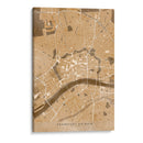 Mapa vintage sepia del centro de Frankfurt Alemania - Rosana Laiz Blursbyai | Cuadro decorativo de Canvas Lab