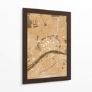 Mapa vintage sepia del centro de Frankfurt Alemania - Rosana Laiz Blursbyai | Cuadro decorativo de Canvas Lab