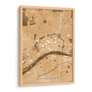 Mapa vintage sepia del centro de Frankfurt Alemania - Rosana Laiz Blursbyai | Cuadro decorativo de Canvas Lab
