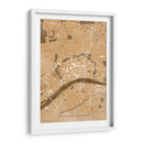 Mapa vintage sepia del centro de Frankfurt Alemania - Rosana Laiz Blursbyai | Cuadro decorativo de Canvas Lab