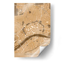 Mapa vintage sepia del centro de Frankfurt Alemania - Rosana Laiz Blursbyai | Cuadro decorativo de Canvas Lab