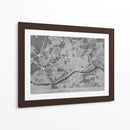 Mapa vintage gris de Frankfurt Alemania - Rosana Laiz Blursbyai | Cuadro decorativo de Canvas Lab