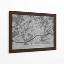 Mapa vintage gris de Frankfurt Alemania - Rosana Laiz Blursbyai | Cuadro decorativo de Canvas Lab
