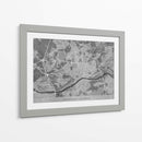 Mapa vintage gris de Frankfurt Alemania - Rosana Laiz Blursbyai | Cuadro decorativo de Canvas Lab