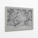 Mapa vintage gris de Frankfurt Alemania - Rosana Laiz Blursbyai | Cuadro decorativo de Canvas Lab