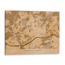 Mapa vintage sepia de Frankfurt Alemania - Rosana Laiz Blursbyai | Cuadro decorativo de Canvas Lab