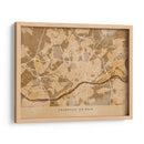 Mapa vintage sepia de Frankfurt Alemania - Rosana Laiz Blursbyai | Cuadro decorativo de Canvas Lab