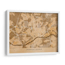 Mapa vintage sepia de Frankfurt Alemania - Rosana Laiz Blursbyai | Cuadro decorativo de Canvas Lab