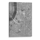 Mapa vintage gris del centro de Dusseldorf, Alemania - Rosana Laiz Blursbyai | Cuadro decorativo de Canvas Lab