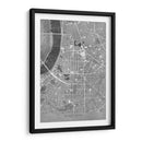 Mapa vintage gris del centro de Dusseldorf, Alemania - Rosana Laiz Blursbyai | Cuadro decorativo de Canvas Lab