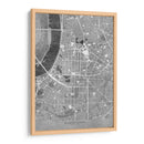 Mapa vintage gris del centro de Dusseldorf, Alemania - Rosana Laiz Blursbyai | Cuadro decorativo de Canvas Lab