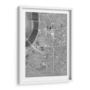 Mapa vintage gris del centro de Dusseldorf, Alemania - Rosana Laiz Blursbyai | Cuadro decorativo de Canvas Lab