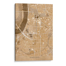 Mapa vintage sepia del centro de Dusseldorf, Alemania - Rosana Laiz Blursbyai | Cuadro decorativo de Canvas Lab