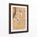 Mapa vintage sepia del centro de Dusseldorf, Alemania - Rosana Laiz Blursbyai | Cuadro decorativo de Canvas Lab