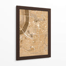 Mapa vintage sepia del centro de Dusseldorf, Alemania - Rosana Laiz Blursbyai | Cuadro decorativo de Canvas Lab