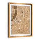 Mapa vintage sepia del centro de Dusseldorf, Alemania - Rosana Laiz Blursbyai | Cuadro decorativo de Canvas Lab