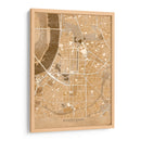 Mapa vintage sepia del centro de Dusseldorf, Alemania - Rosana Laiz Blursbyai | Cuadro decorativo de Canvas Lab