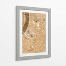 Mapa vintage sepia del centro de Dusseldorf, Alemania - Rosana Laiz Blursbyai | Cuadro decorativo de Canvas Lab