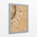 Mapa vintage sepia del centro de Dusseldorf, Alemania - Rosana Laiz Blursbyai | Cuadro decorativo de Canvas Lab