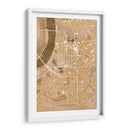 Mapa vintage sepia del centro de Dusseldorf, Alemania - Rosana Laiz Blursbyai | Cuadro decorativo de Canvas Lab