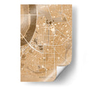 Mapa vintage sepia del centro de Dusseldorf, Alemania - Rosana Laiz Blursbyai | Cuadro decorativo de Canvas Lab