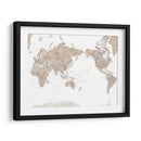 Mapa mundial centrado en el Pacífico con ciudades Abey - Rosana Laiz Blursbyai | Cuadro decorativo de Canvas Lab