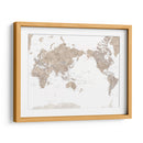 Mapa mundial centrado en el Pacífico con ciudades Abey - Rosana Laiz Blursbyai | Cuadro decorativo de Canvas Lab