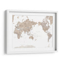 Mapa mundial centrado en el Pacífico con ciudades Abey - Rosana Laiz Blursbyai | Cuadro decorativo de Canvas Lab