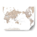 Mapa mundial centrado en el Pacífico con ciudades Abey - Rosana Laiz Blursbyai | Cuadro decorativo de Canvas Lab