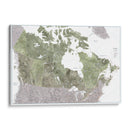 Mapa detallado de Canadá en acuarela verde - Rosana Laiz Blursbyai | Cuadro decorativo de Canvas Lab