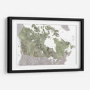 Mapa detallado de Canadá en acuarela verde - Rosana Laiz Blursbyai | Cuadro decorativo de Canvas Lab