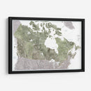 Mapa detallado de Canadá en acuarela verde - Rosana Laiz Blursbyai | Cuadro decorativo de Canvas Lab