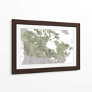 Mapa detallado de Canadá en acuarela verde - Rosana Laiz Blursbyai | Cuadro decorativo de Canvas Lab