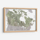 Mapa detallado de Canadá en acuarela verde - Rosana Laiz Blursbyai | Cuadro decorativo de Canvas Lab