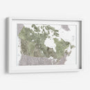 Mapa detallado de Canadá en acuarela verde - Rosana Laiz Blursbyai | Cuadro decorativo de Canvas Lab