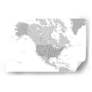 Mapa gris de América del Norte con ciudades - Rosana Laiz Blursbyai | Cuadro decorativo de Canvas Lab