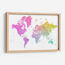 Mapa mundial en acuarela con países Leo - Rosana Laiz Blursbyai | Cuadro decorativo de Canvas Lab