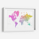 Mapa mundial en acuarela con países Leo - Rosana Laiz Blursbyai | Cuadro decorativo de Canvas Lab