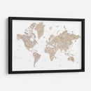Mapa mundial en acuarela con países Abey - Rosana Laiz Blursbyai | Cuadro decorativo de Canvas Lab