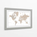 Mapa mundial en acuarela con países Abey - Rosana Laiz Blursbyai | Cuadro decorativo de Canvas Lab