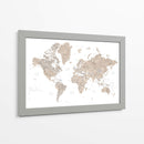 Mapa mundial en acuarela con países Abey - Rosana Laiz Blursbyai | Cuadro decorativo de Canvas Lab