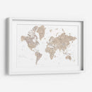 Mapa mundial en acuarela con países Abey - Rosana Laiz Blursbyai | Cuadro decorativo de Canvas Lab