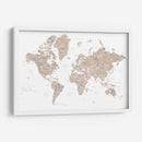 Mapa mundial en acuarela con países Abey - Rosana Laiz Blursbyai | Cuadro decorativo de Canvas Lab