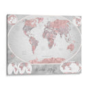 World Map - Mapamundi clásico en acuarela Piper - Rosana Laiz Blursbyai | Cuadro decorativo de Canvas Lab